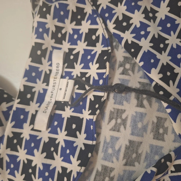 Diane Von Furstenberg Reina Check dot print dress  SZ 8 - Picture 8 of 11